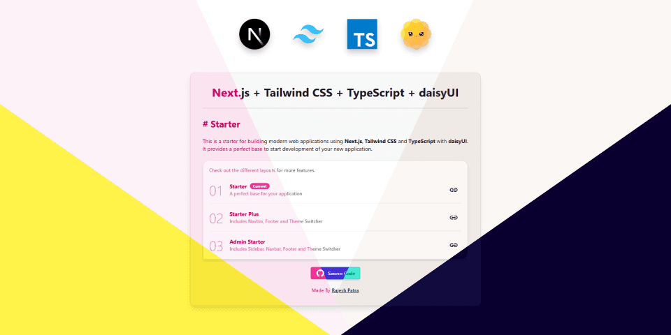 Build Faster with Next.js + Tailwind CSS + TypeScript + daisyUI Starter