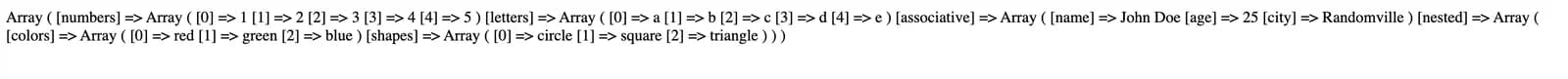 print_r output — hard to read