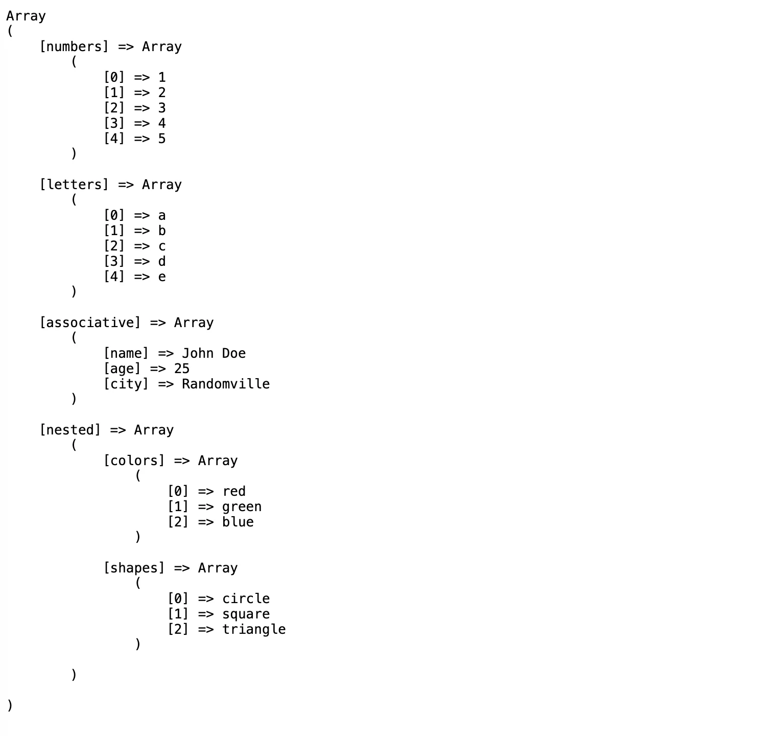 print_r output in pretty format